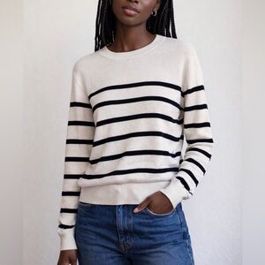 H&M Cream & Black Striped Sweater
